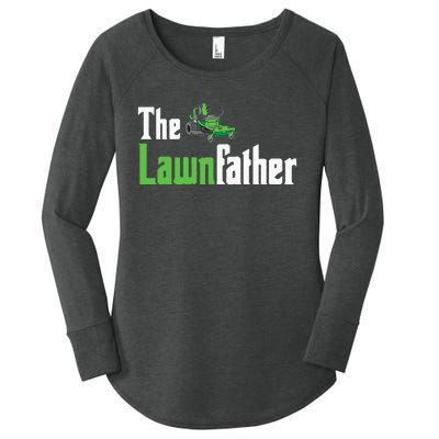 The Lawnfather Funny Lawn Mowing Women's Perfect Tri Tunic Long Sleeve Shirt