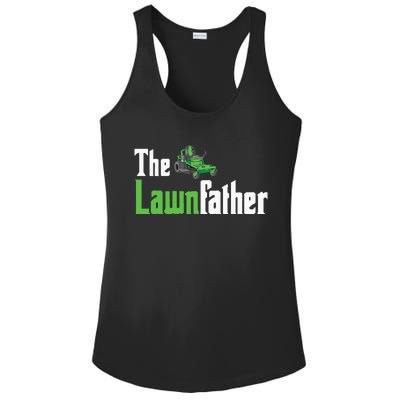 The Lawnfather Funny Lawn Mowing Ladies PosiCharge Competitor Racerback Tank