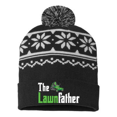 The Lawnfather Funny Lawn Mowing USA-Made Snowflake Beanie