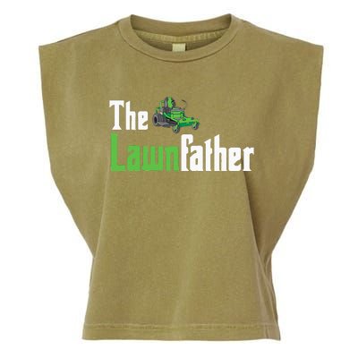 The Lawnfather Funny Lawn Mowing Garment-Dyed Women's Muscle Tee