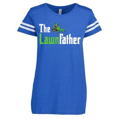 The Lawnfather Funny Lawn Mowing Enza Ladies Jersey Football T-Shirt