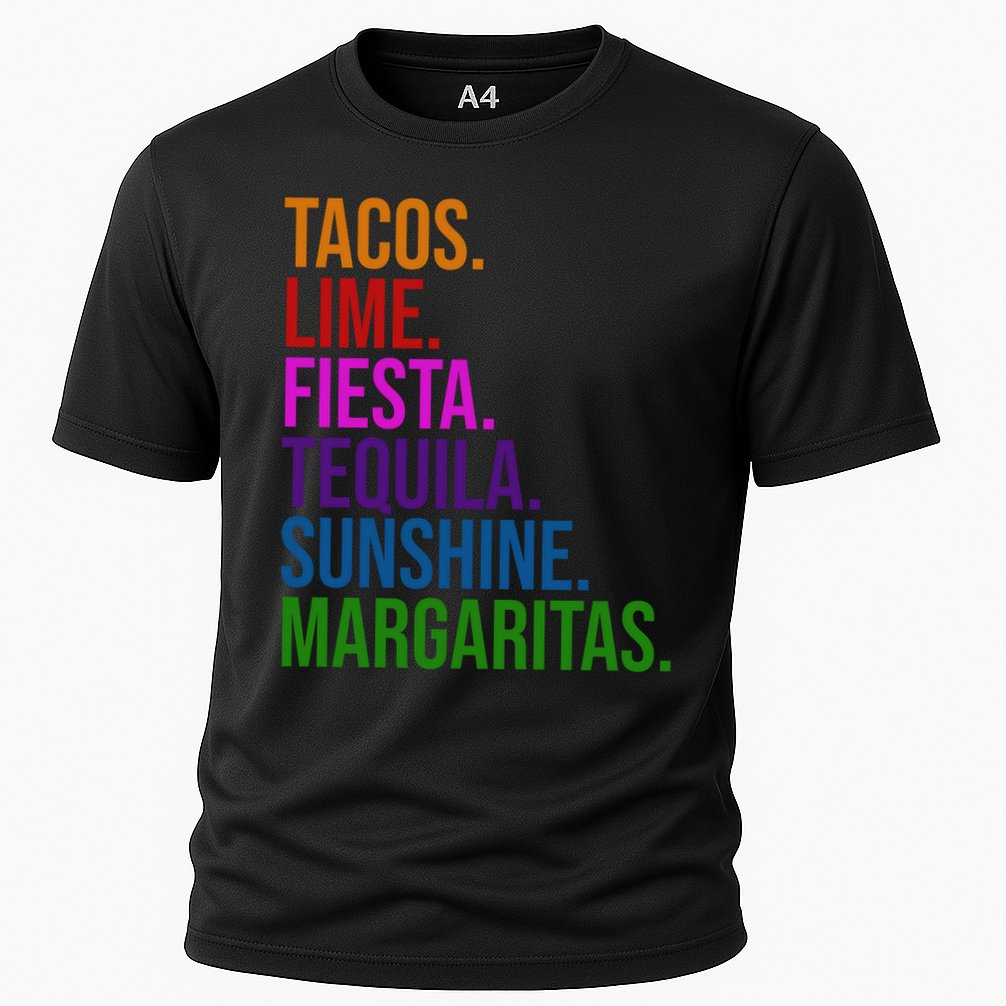 Tacos Lime Fiesta Tequila Sunshine Margaritas Cindo De Mayo Cooling Performance Crew T-Shirt