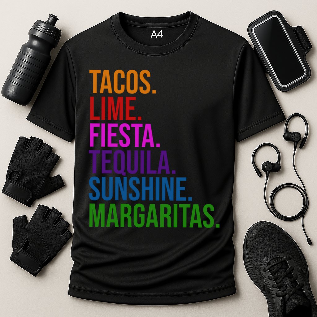 Tacos Lime Fiesta Tequila Sunshine Margaritas Cindo De Mayo Cooling Performance Crew T-Shirt