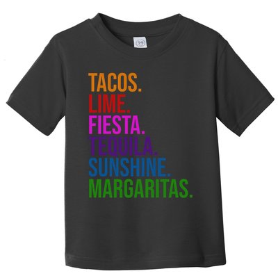 Tacos Lime Fiesta Tequila Sunshine Margaritas Cindo De Mayo Toddler T-Shirt