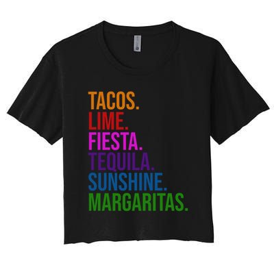 Tacos Lime Fiesta Tequila Sunshine Margaritas Cindo De Mayo Crop Top