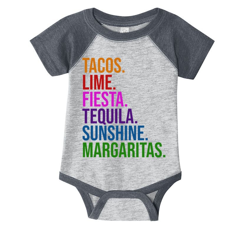 Tacos Lime Fiesta Tequila Sunshine Margaritas Cindo De Mayo Infant Baby Jersey Bodysuit