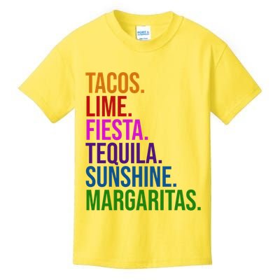 Tacos Lime Fiesta Tequila Sunshine Margaritas Cindo De Mayo Kids T-Shirt