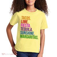 Tacos Lime Fiesta Tequila Sunshine Margaritas Cindo De Mayo Kids T-Shirt