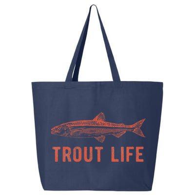 Trout Life  Fly Fishing Funny Fishing Gift 25L Jumbo Tote