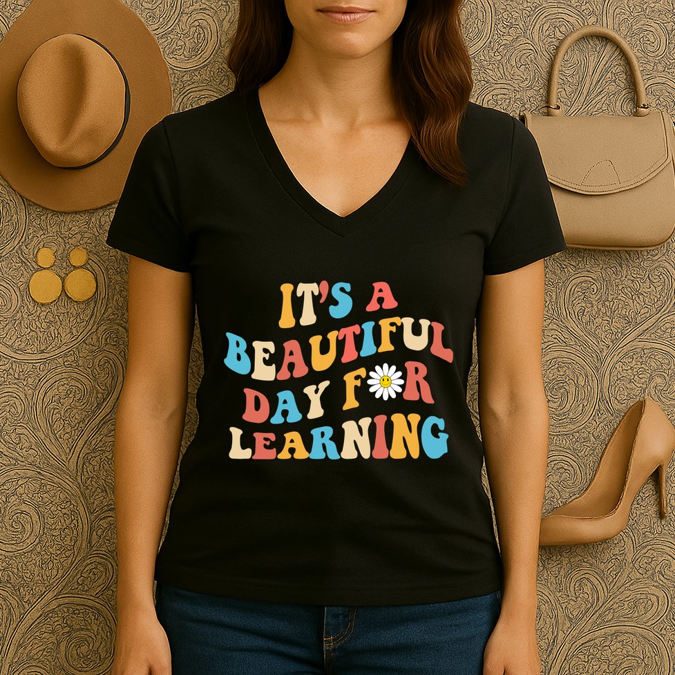 Teacher Life Gift Its A Beautiful Day Women's V-Neck T-Shirt