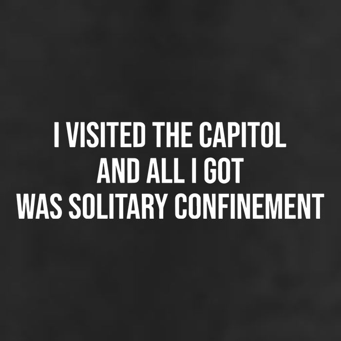 The Lectern Guy Wearing I Visited The Capitol And All I Got Was Solitary Confine 7 Panel Mesh Trucker Snapback Hat