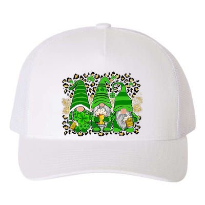 Three Lucky Gnome Shamrock Irish Beer St Patrick's Day Yupoong Adult 5-Panel Trucker Hat