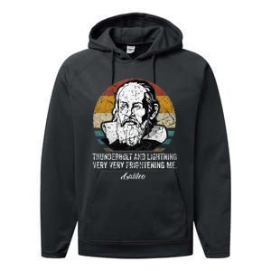 Thunderbolt lightning Galileo philosopher physics astronomy Performance Fleece Hoodie