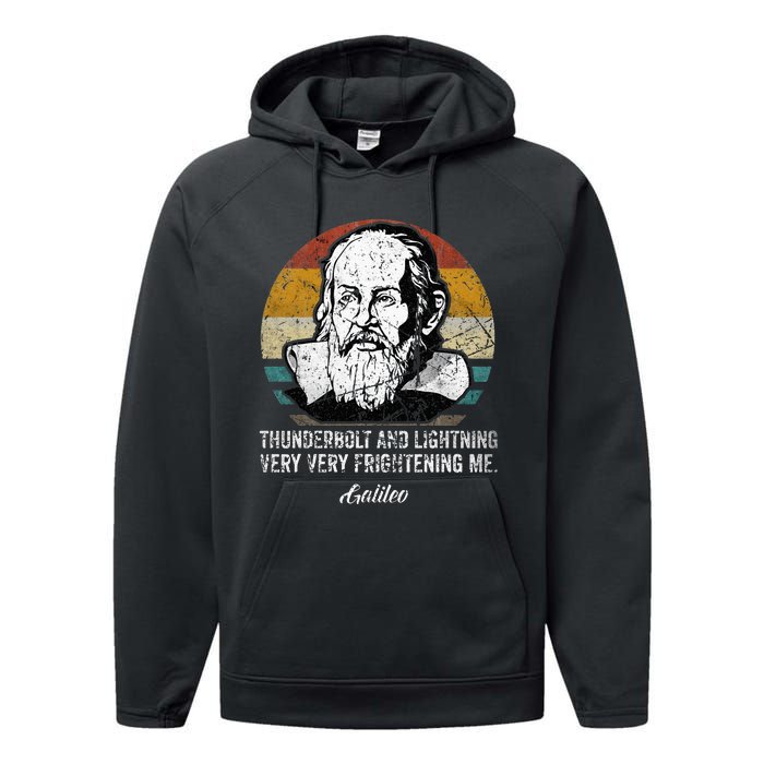 Thunderbolt lightning Galileo philosopher physics astronomy Performance Fleece Hoodie