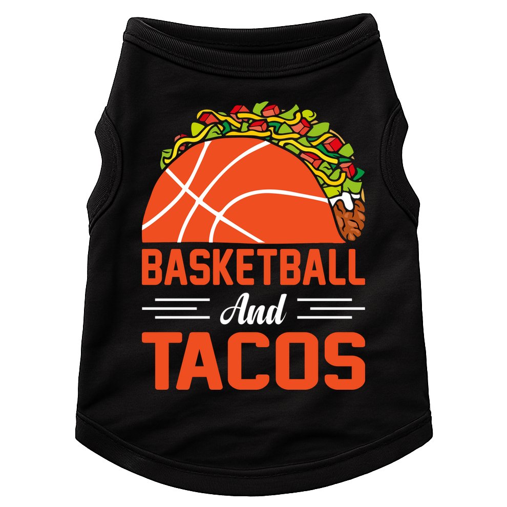 Taco Lover Gifts Basketball And Tacos Tuesday Funny Mexican Doggie Tank