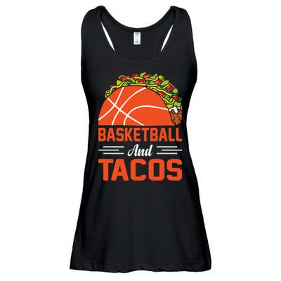 Taco Lover Gifts Basketball And Tacos Tuesday Funny Mexican Ladies Essential Flowy Tank