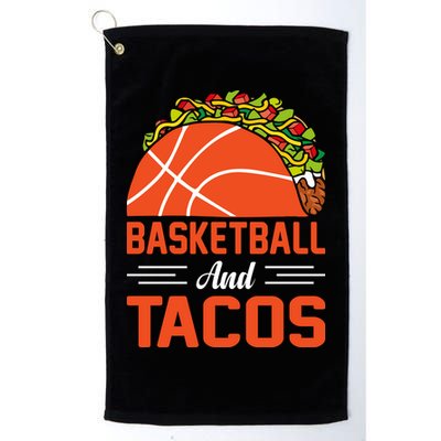 Taco Lover Gifts Basketball And Tacos Tuesday Funny Mexican Golf Towel