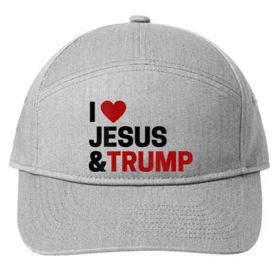 Trump Lover Gift I Love Jesus & Trump 7-Panel Snapback Hat