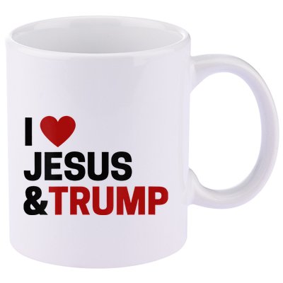 Trump Lover Gift I Love Jesus & Trump 11oz C Handle Ceramic Mug