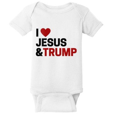 Trump Lover Gift I Love Jesus & Trump Baby Bodysuit