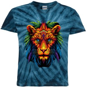 Tribal Lion Graphic Kids Tie-Dye T-Shirt