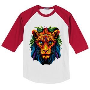 Tribal Lion Graphic Kids Colorblock Raglan Jersey