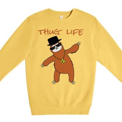 Thug Life Gangsta Sloth Premium Crewneck Sweatshirt