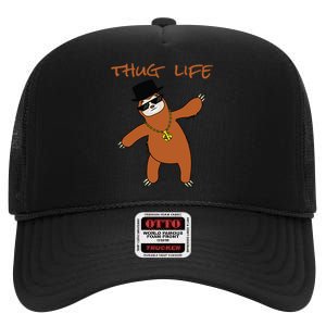 Thug Life Gangsta Sloth High Crown Mesh Back Trucker Hat