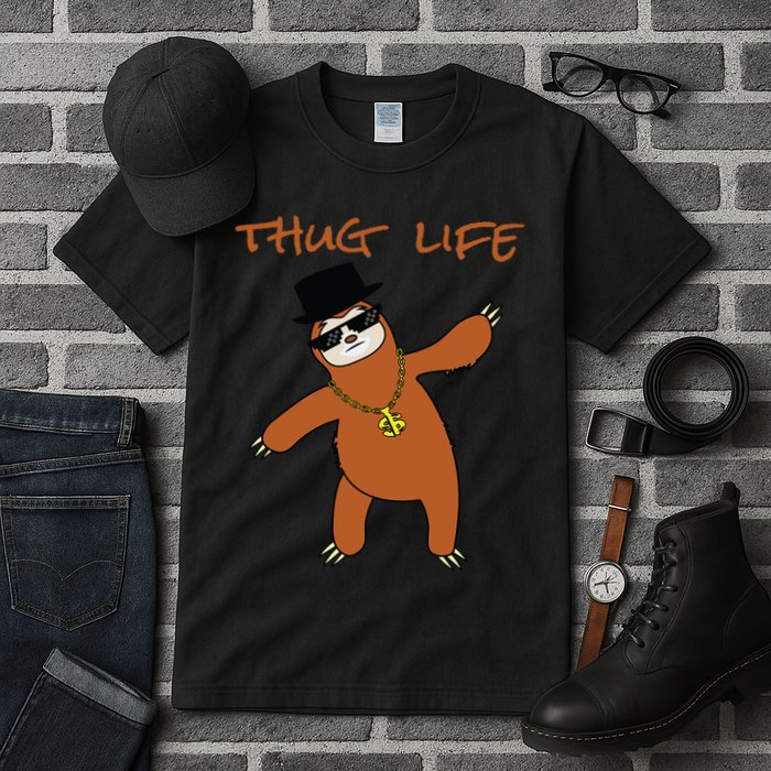 Thug Life Gangsta Sloth Tall T-Shirt
