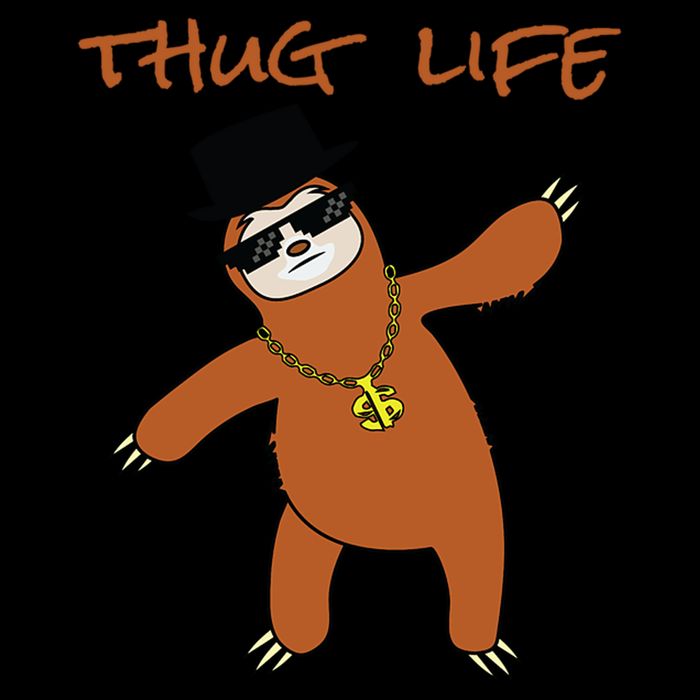 Thug Life Gangsta Sloth Tall T-Shirt