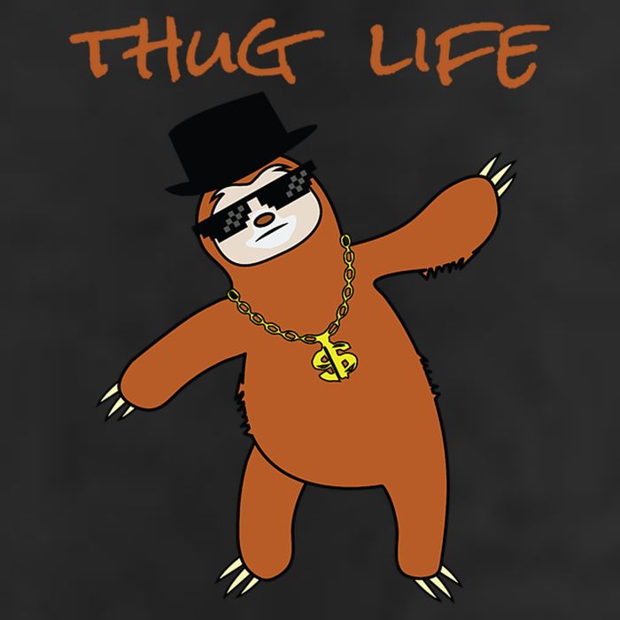 Thug Life Gangsta Sloth Beanie