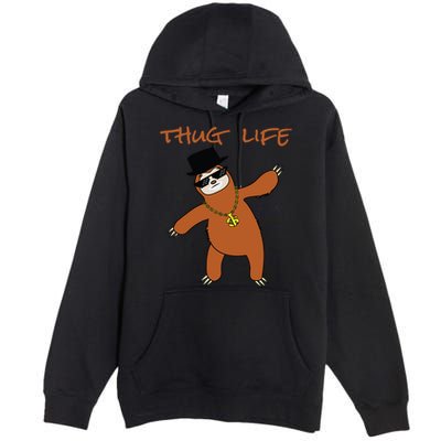 Thug Life Gangsta Sloth Premium Pullover Hoodie