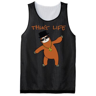 Thug Life Gangsta Sloth Mesh Reversible Basketball Jersey Tank