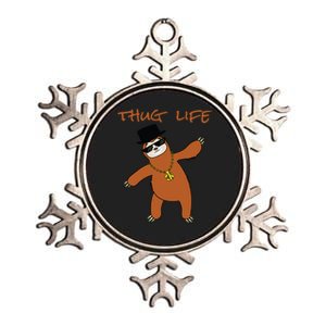 Thug Life Gangsta Sloth Metallic Star Ornament