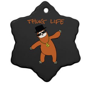 Thug Life Gangsta Sloth Ceramic Star Ornament