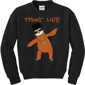 Thug Life Gangsta Sloth Kids Sweatshirt