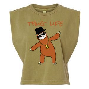 Thug Life Gangsta Sloth Garment-Dyed Women's Muscle Tee