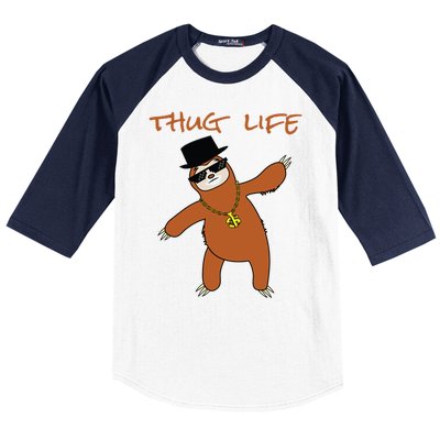 Thug Life Gangsta Sloth Baseball Sleeve Shirt