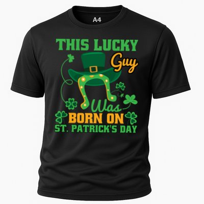 This Lucky Guy Was Born On St Patricks Day Funy Shamrocks Performance Shirt