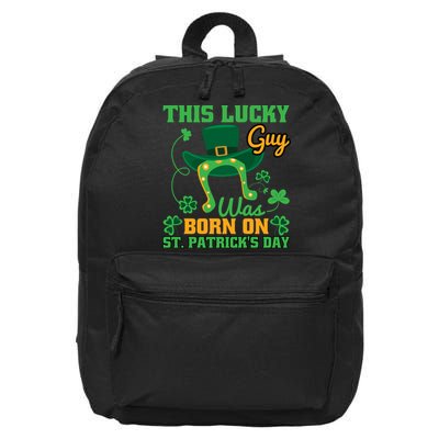 This Lucky Guy Was Born On St Patricks Day Funy Shamrocks 16 in Basic Backpack