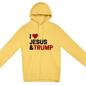 Trump Lover Gift I Love Jesus & Trump Premium Pullover Hoodie