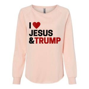 Trump Lover Gift I Love Jesus & Trump Womens California Wash Sweatshirt