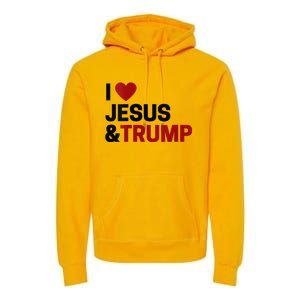 Trump Lover Gift I Love Jesus & Trump Premium Hoodie