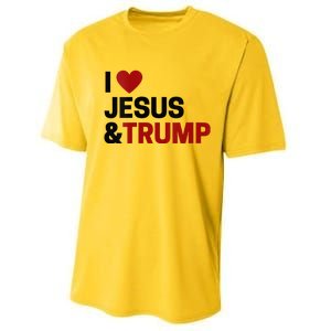 Trump Lover Gift I Love Jesus & Trump Performance Sprint T-Shirt