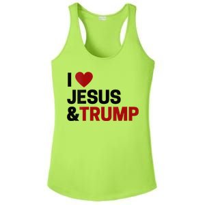 Trump Lover Gift I Love Jesus & Trump Ladies PosiCharge Competitor Racerback Tank