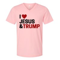 Trump Lover Gift I Love Jesus & Trump V-Neck T-Shirt