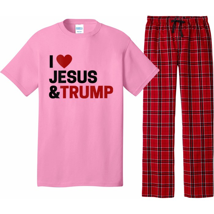 Trump Lover Gift I Love Jesus & Trump Pajama Set