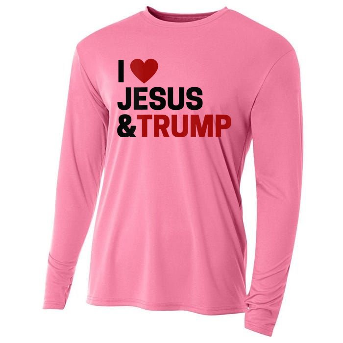 Trump Lover Gift I Love Jesus & Trump Cooling Performance Long Sleeve Crew