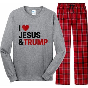 Trump Lover Gift I Love Jesus & Trump Long Sleeve Pajama Set