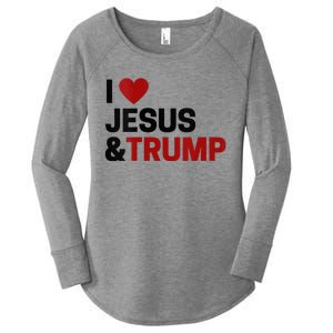 Trump Lover Gift I Love Jesus & Trump Women's Perfect Tri Tunic Long Sleeve Shirt